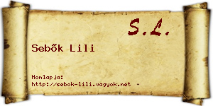 Sebők Lili névjegykártya